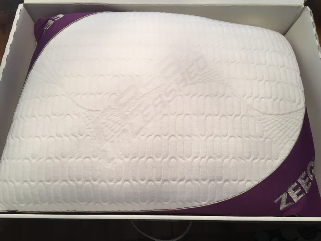 Zeeq pillow review in box