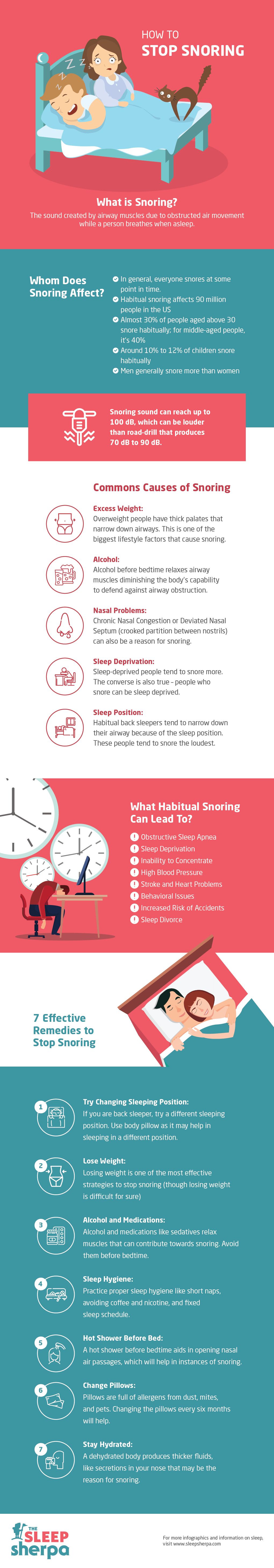 how to stop snoring infographic