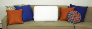 tuft & needle pillow displayed on a sofa