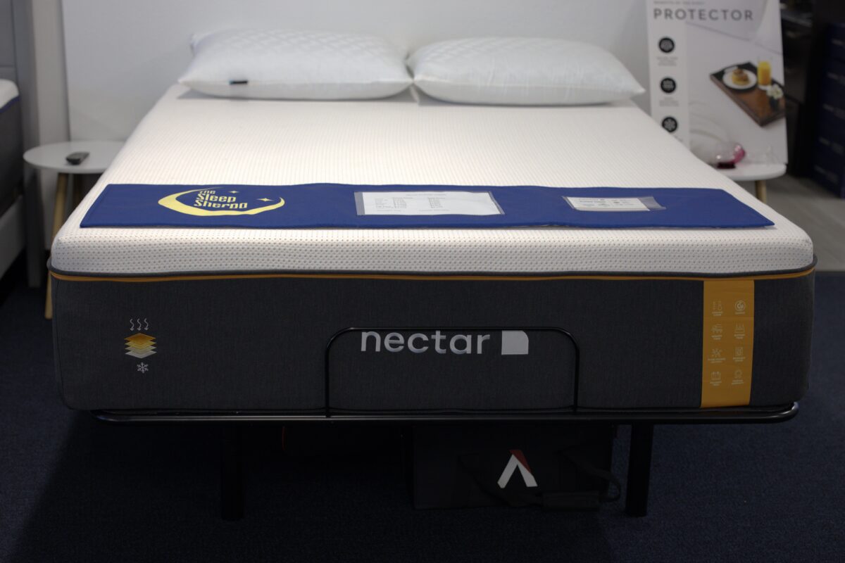 Nectar mattress photographed in the Yawnder / Sleep Sherpa testing archive