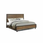 Alpine Walnut And Rustic King Panel Bed