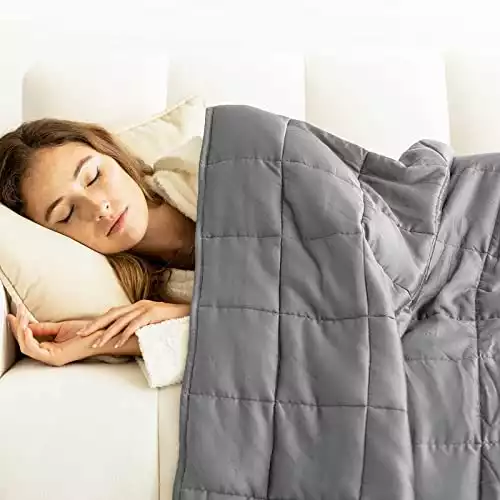 Luna [Cotton Cooling Weighted Blankets] Premium Quality - Breathable All Seasons Weighted Blankets - [Featured on The Today Show] - 100% Oeko-Tex [15lbs - Queen - 60" x 80"] [Light Grey]