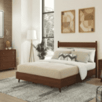Flexsteel Wynwood Ludwig 4-Piece Panel Bedroom Set in Walnut