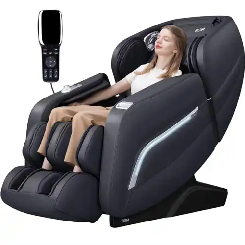 iRest 2023 Massage Chair, Full Body Zero Gravity Recliner with AI Voice Control, SL Track, Bluetooth, Yoga Stretching, Foot Rollers, Airbags, Heating