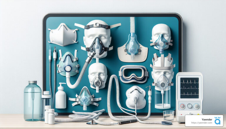 a group of medical equipment on a blue surface