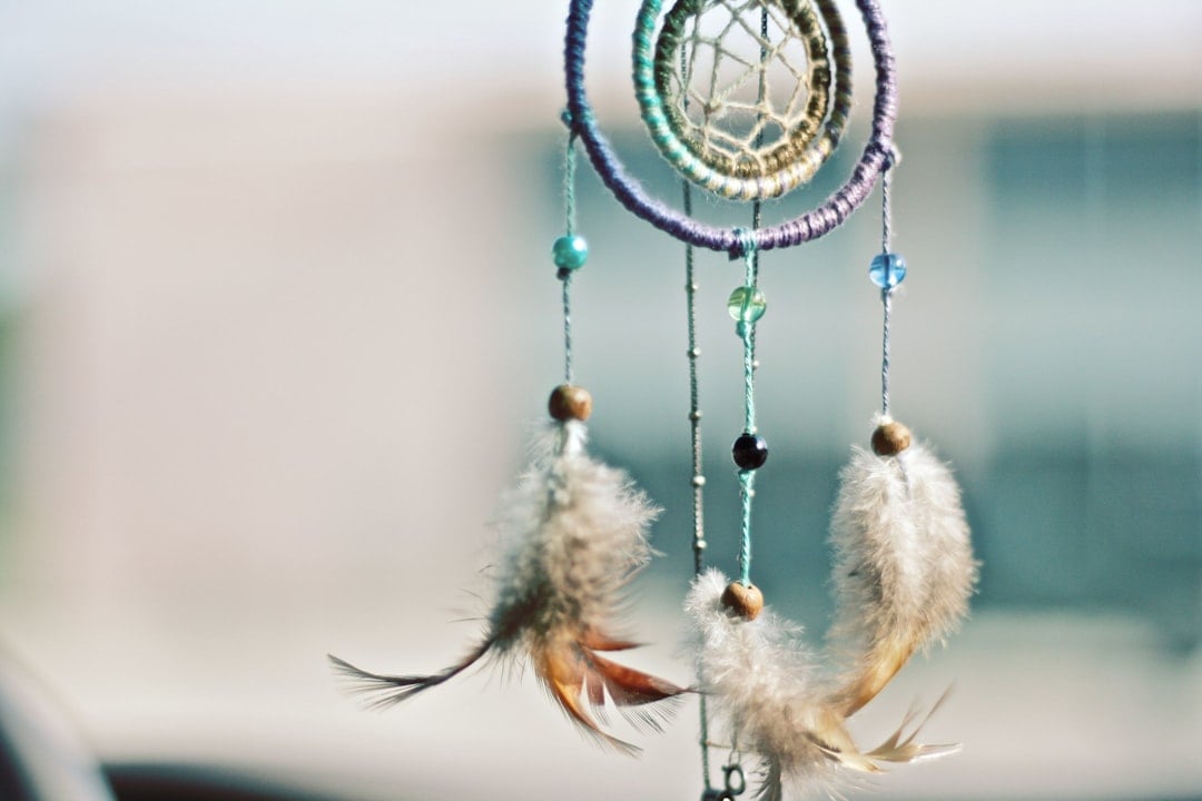 a close up of a dream catcher