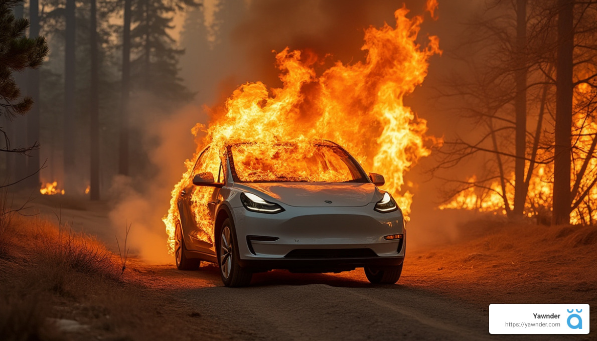 what happens to electric vehicles that catch fire during wildfires