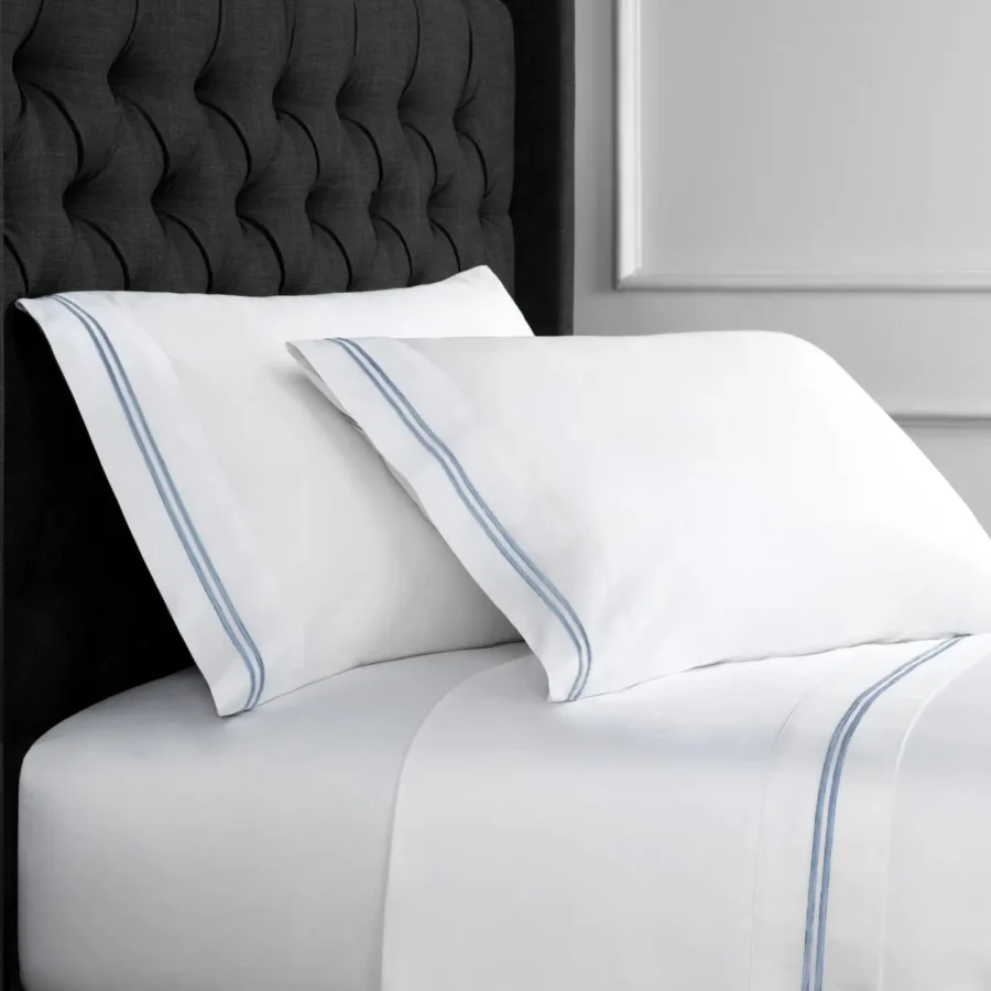 600 Thread Count Double Stripe Embroidered Sheet Set - Image 12