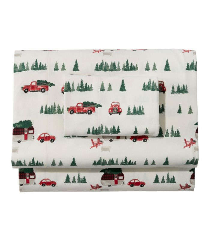 LL Bean plaid Christmas flannel sheets