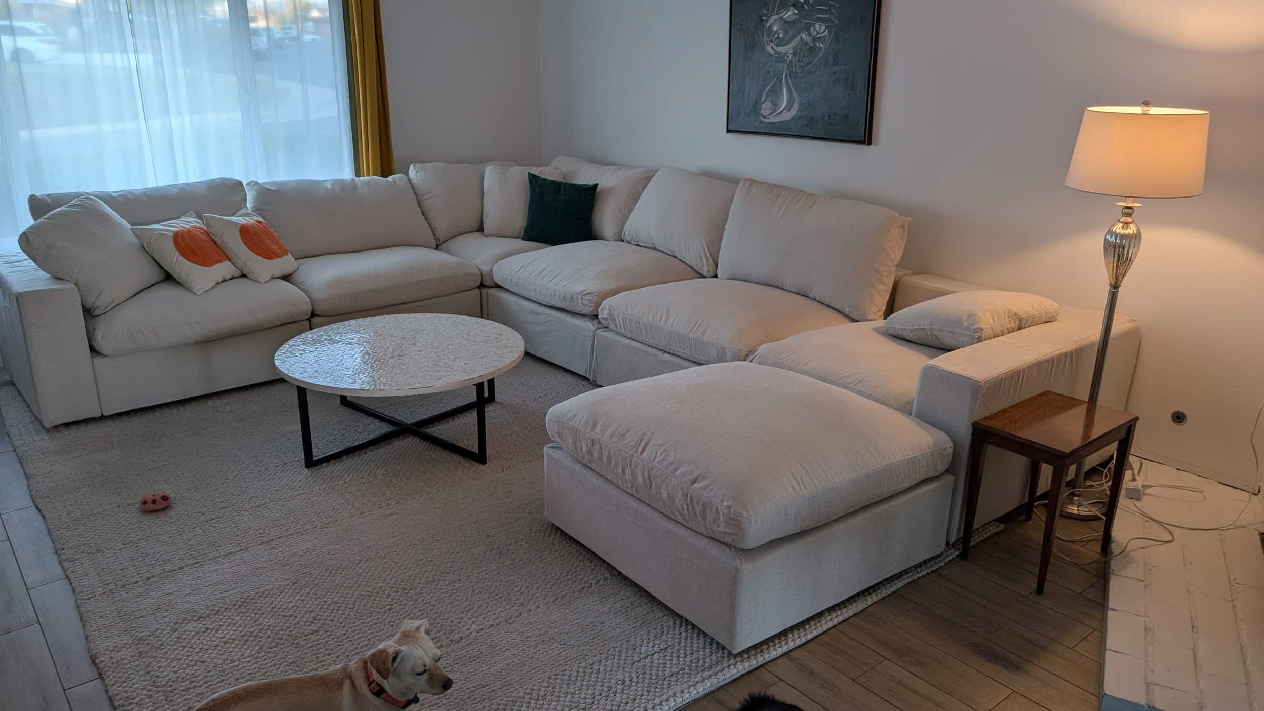 7th Avenue sectional in heather grey at home