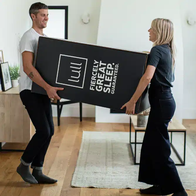 Lull Luxe Premium Hybrid mattress in a bedroom setting