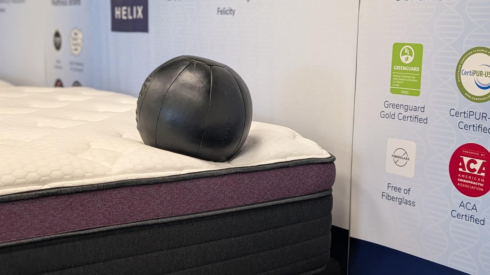 Edge support demonstration on the Helix Dusk Luxe mattress