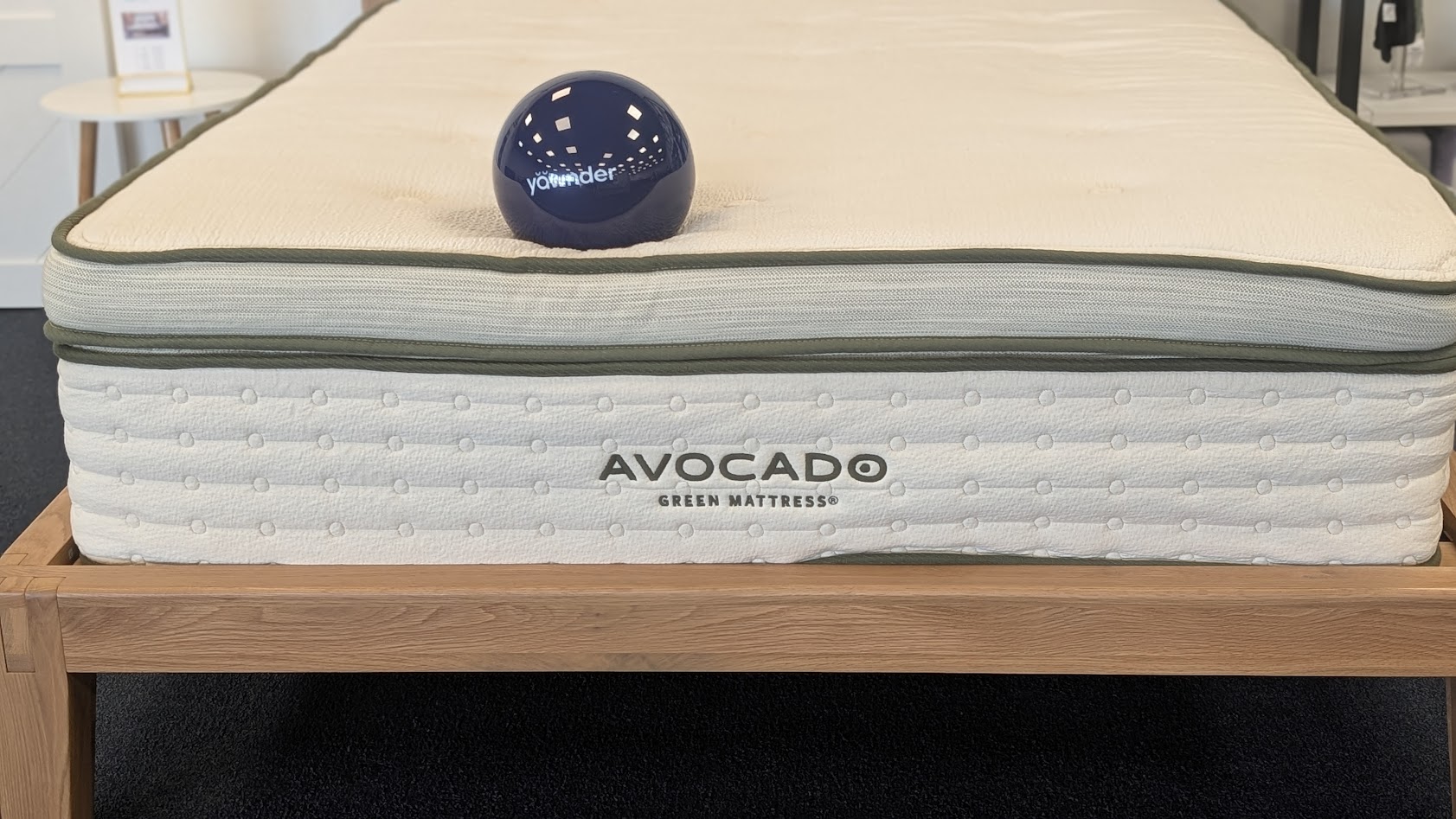 Avocado Green Box Top Mattress Sinkage Illustration