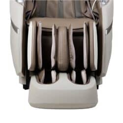 Teupe massage chair foot and leg rest in light brown and cream leather