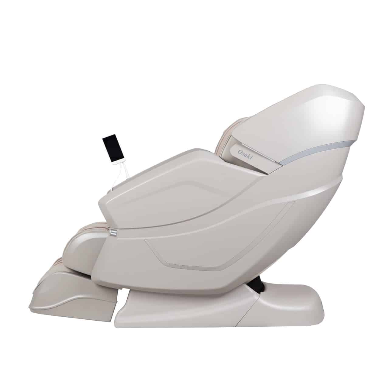 Side view of the Osaki Vito massage chair in a light gray color