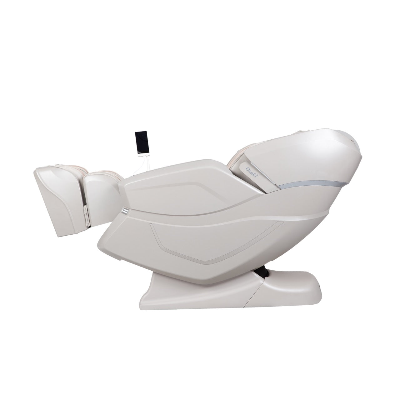 Light beige Osaki Vito ZG1 massage chair reclined with a remote control visible