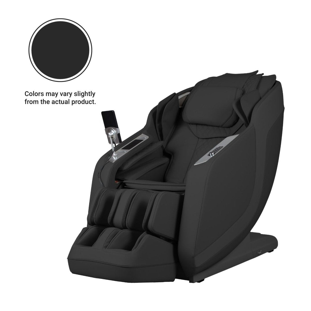 Osaki Helix LE black massage chair with a side-mounted controller and integrated footrest