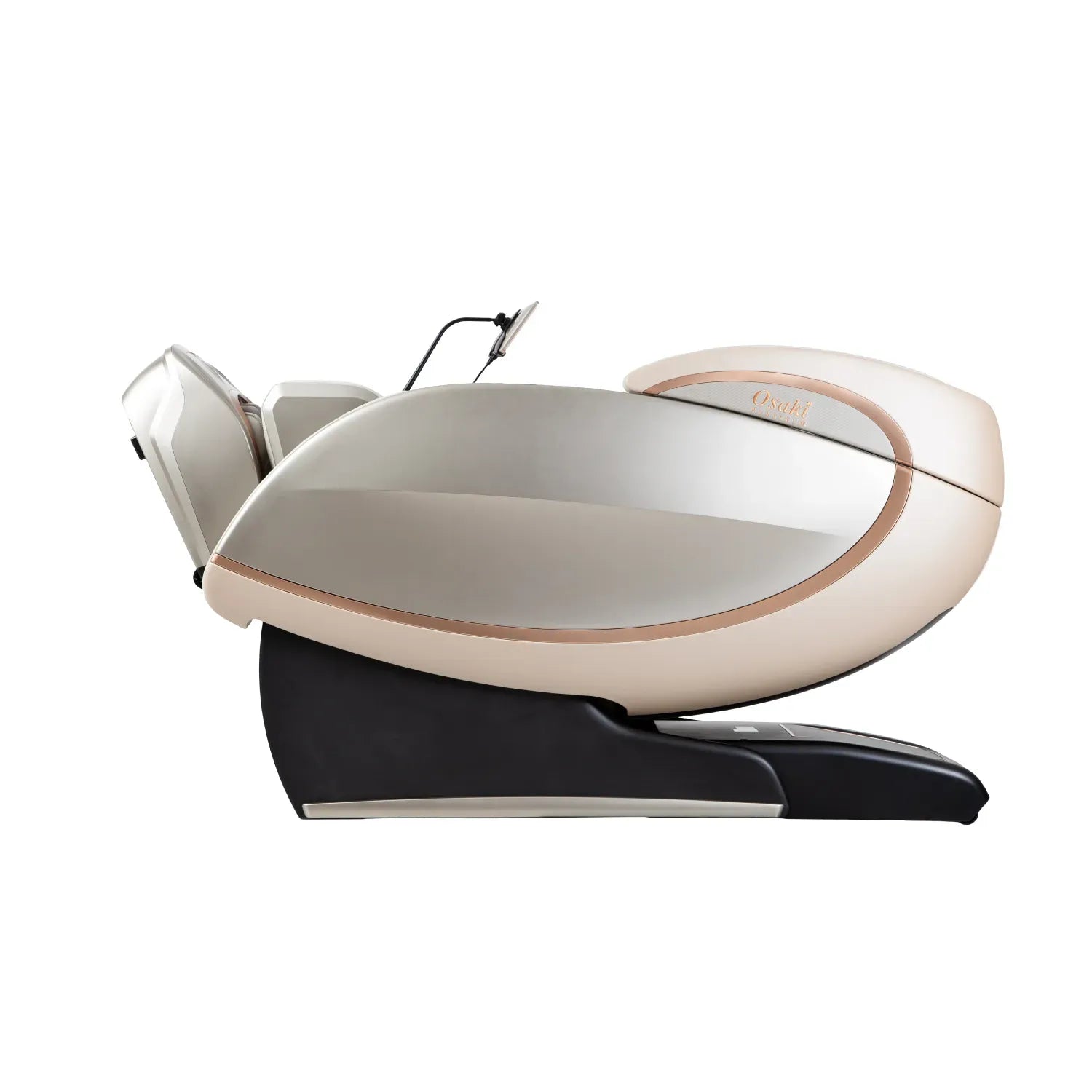 Zero Gravity Massage Chair Sapphire in beige, rose gold, and black colors on white ground