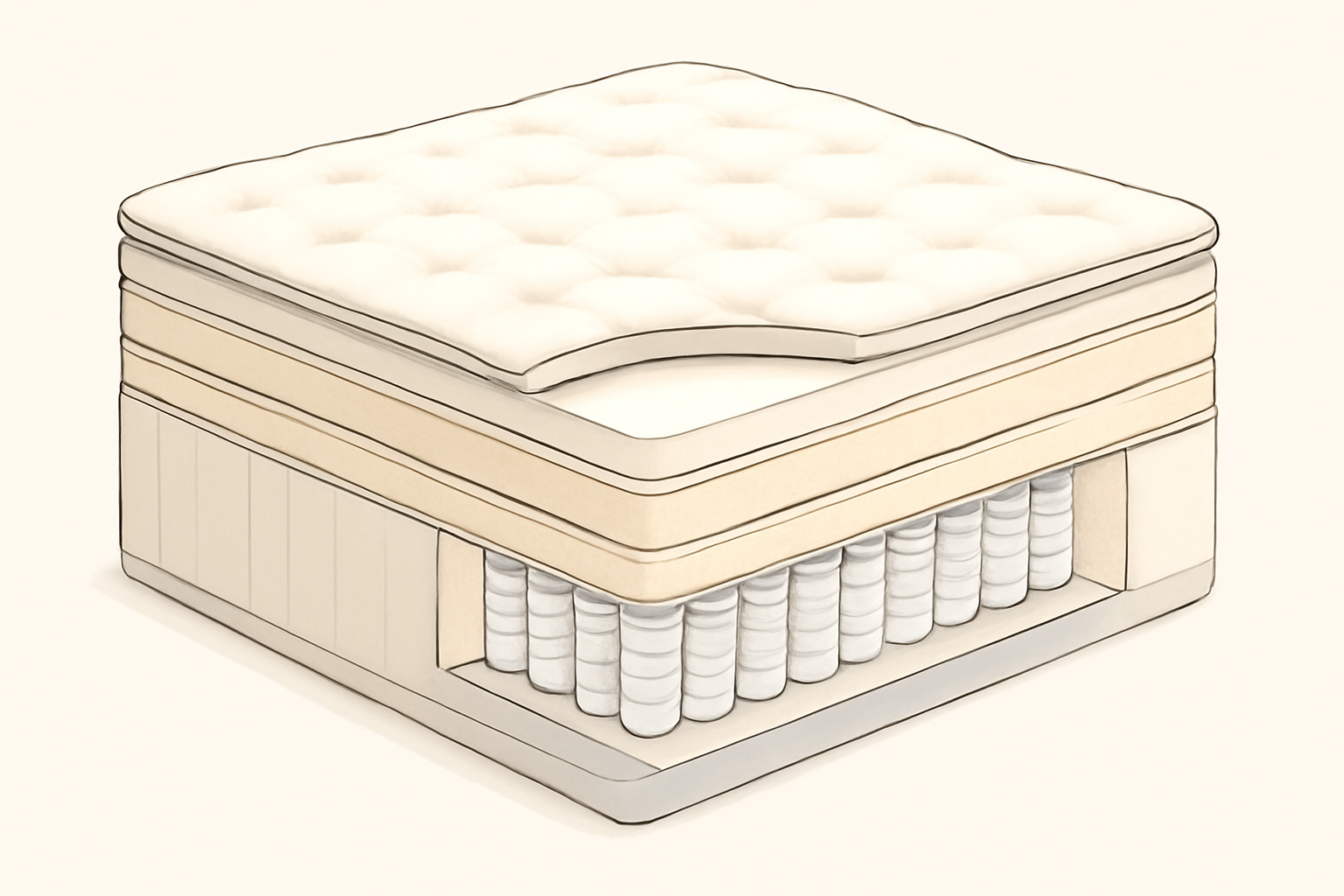 Diagram depicting construction of Saatva Latex Pillow