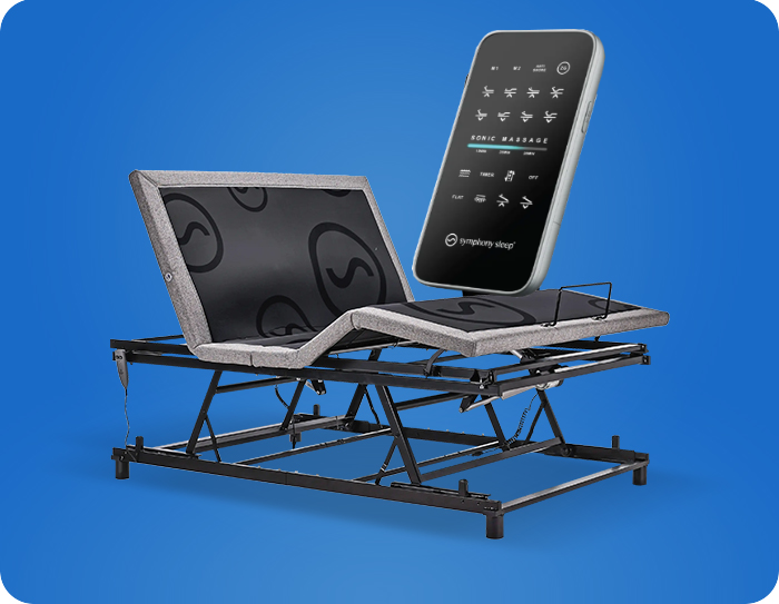 Symphony Sleep ES700 adjustable base tested at the Yawnder San Diego showroom