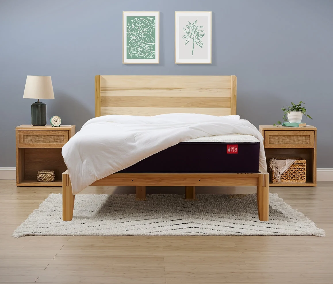 Big Fig Firm Mattress in Queen size on a heavy-duty foundation