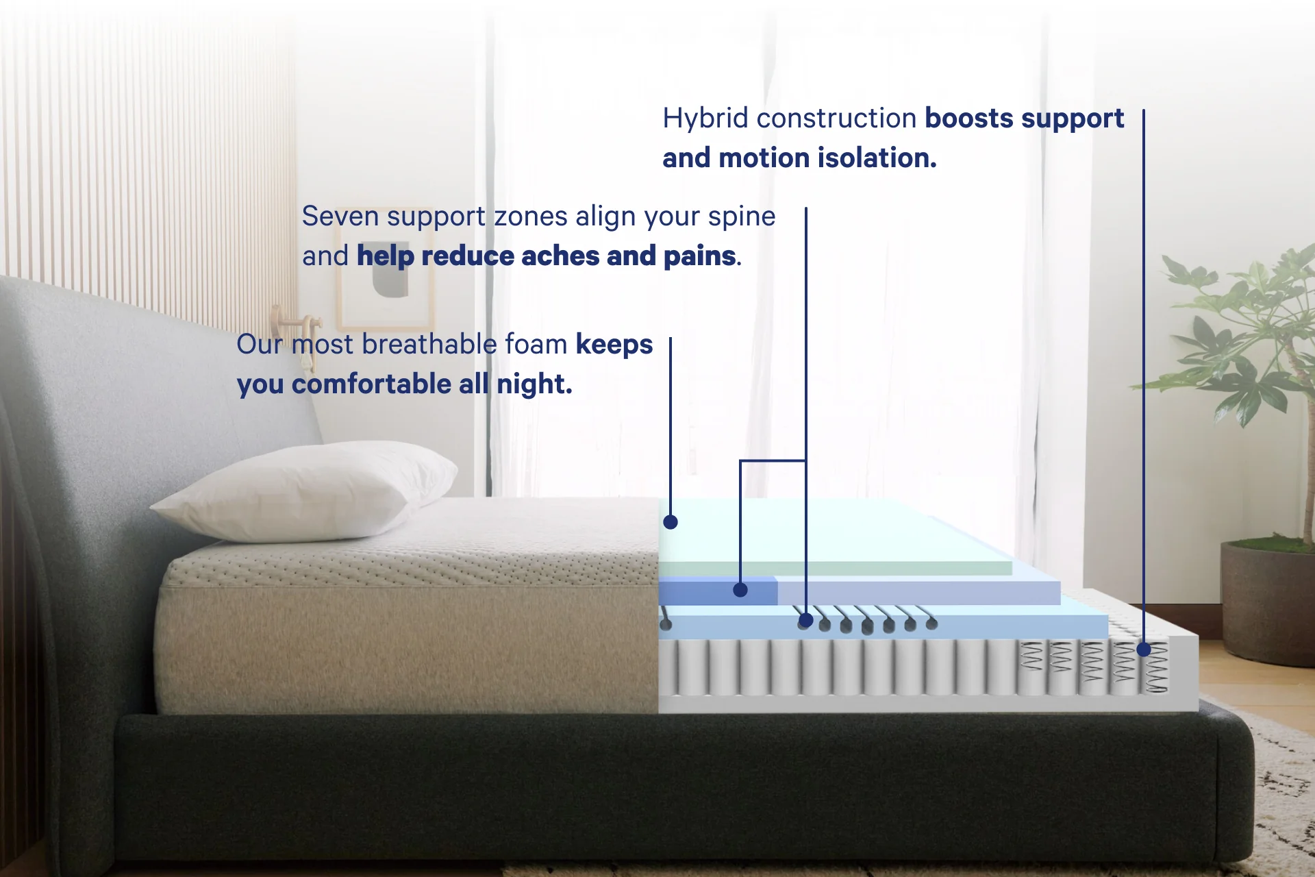Casper Dream Max layer breakdown with Zoned Support Max