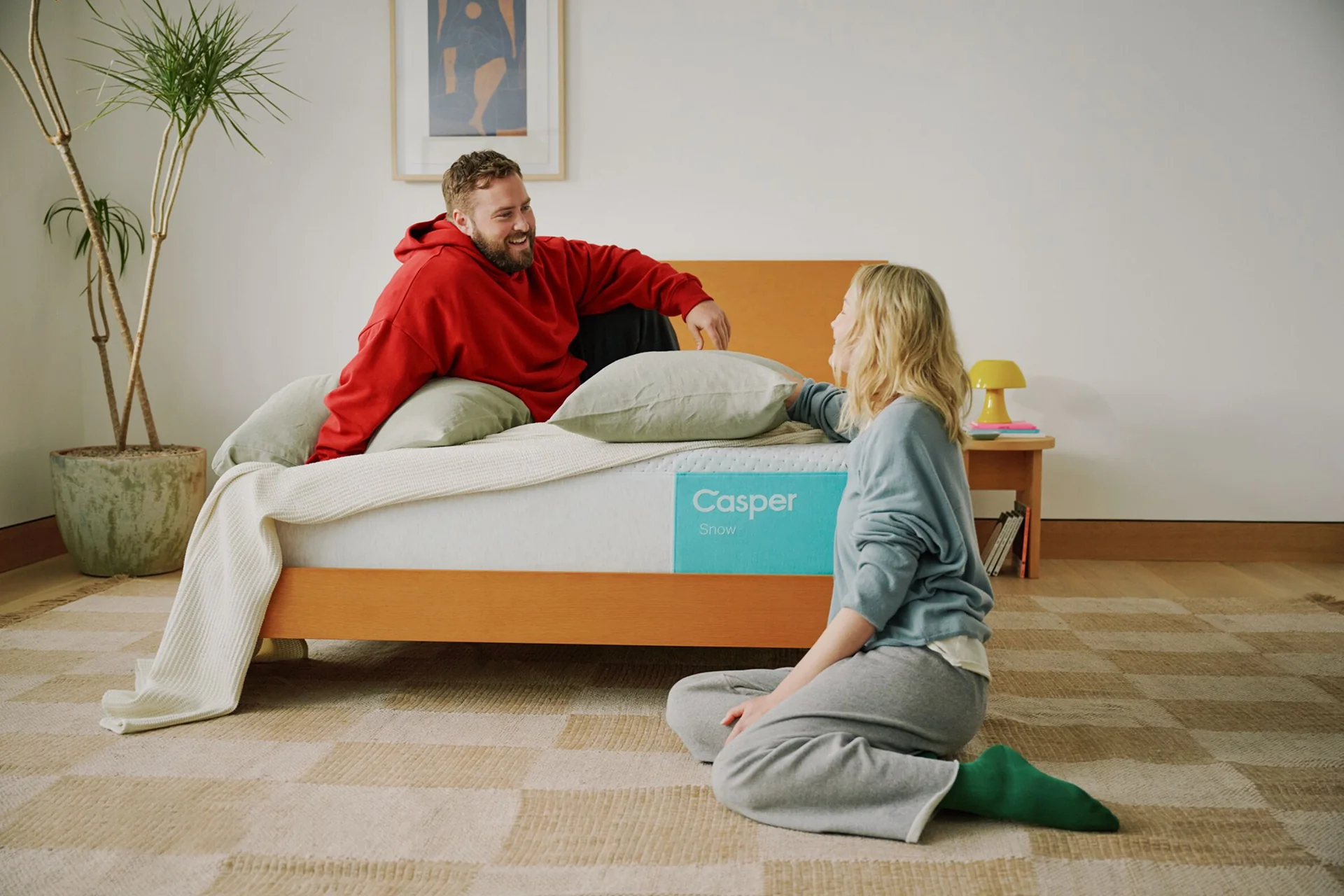 Casper Snow hybrid mattress in a bedroom
