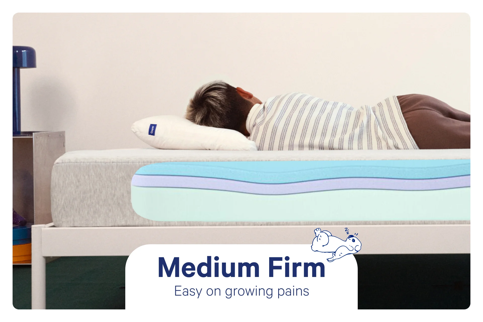 Casper Snug kids mattress feel diagram