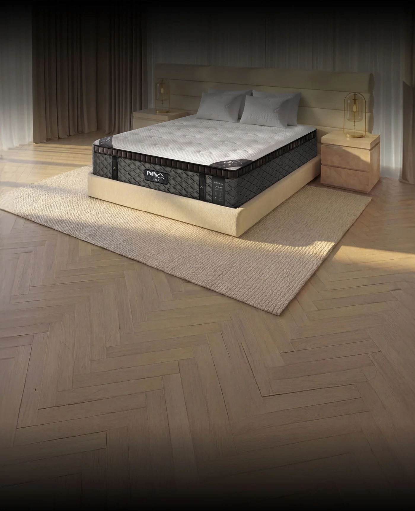 Side profile of the 12-inch Puffy Lux memory foam mattress