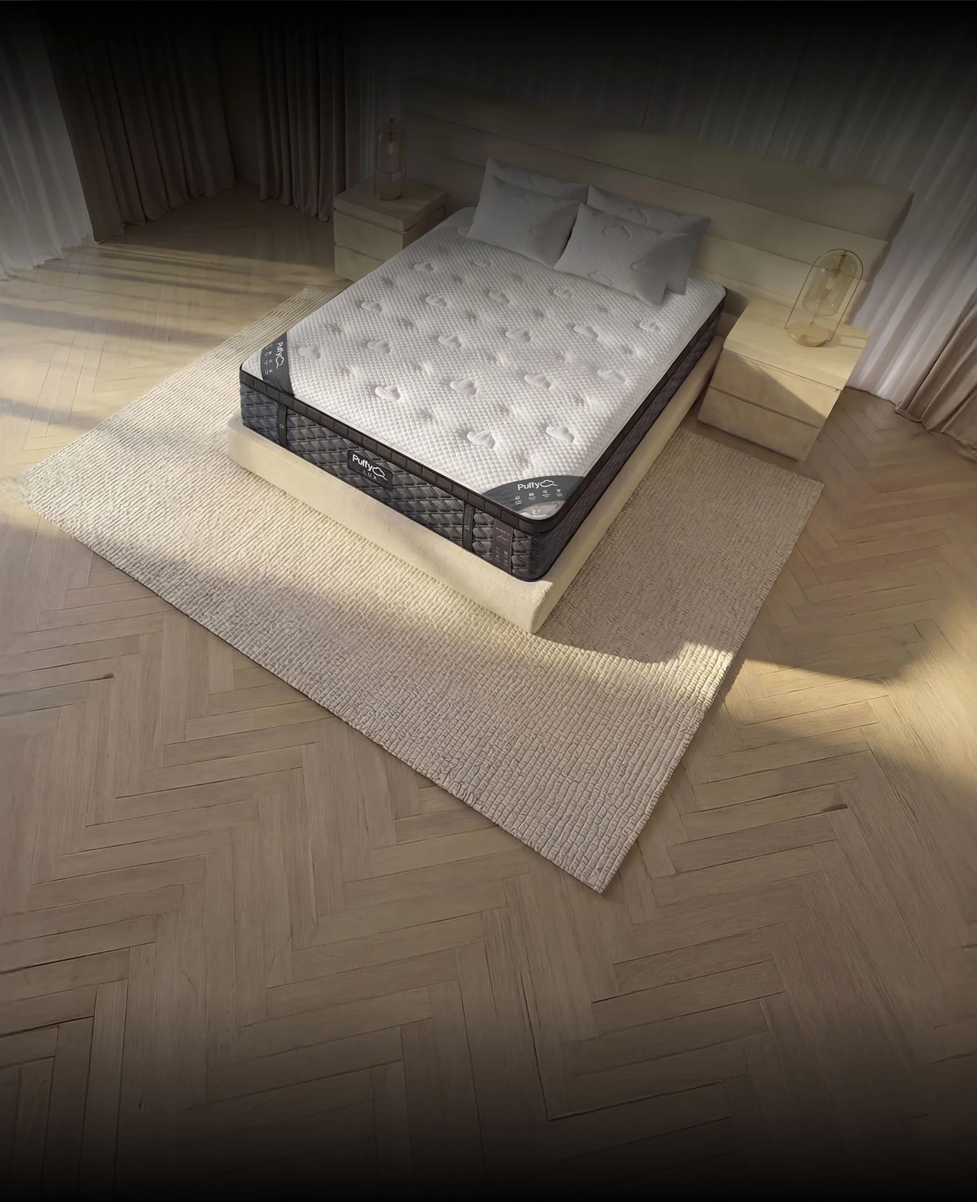 Top surface of the Puffy Lux mattress cover