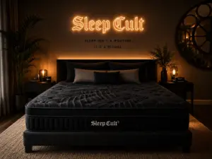 Sleep Cult Hybrid Mattress with quilted cooling euro-top cover