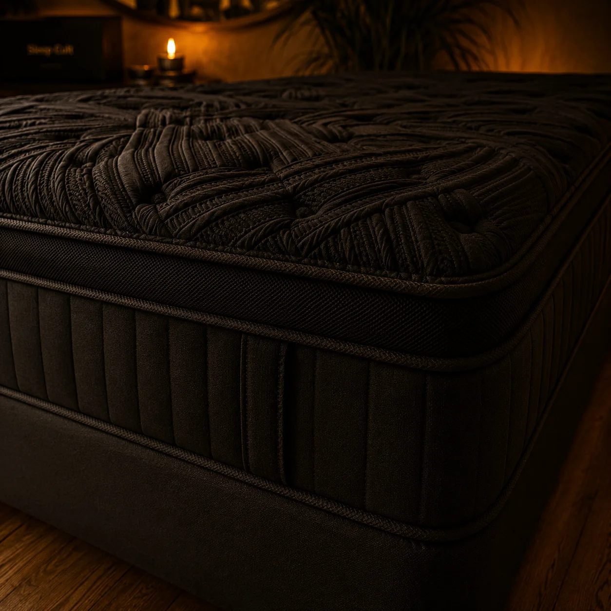 Close view of the Sleep Cult Hybrid Mattress quilted phase-change cover