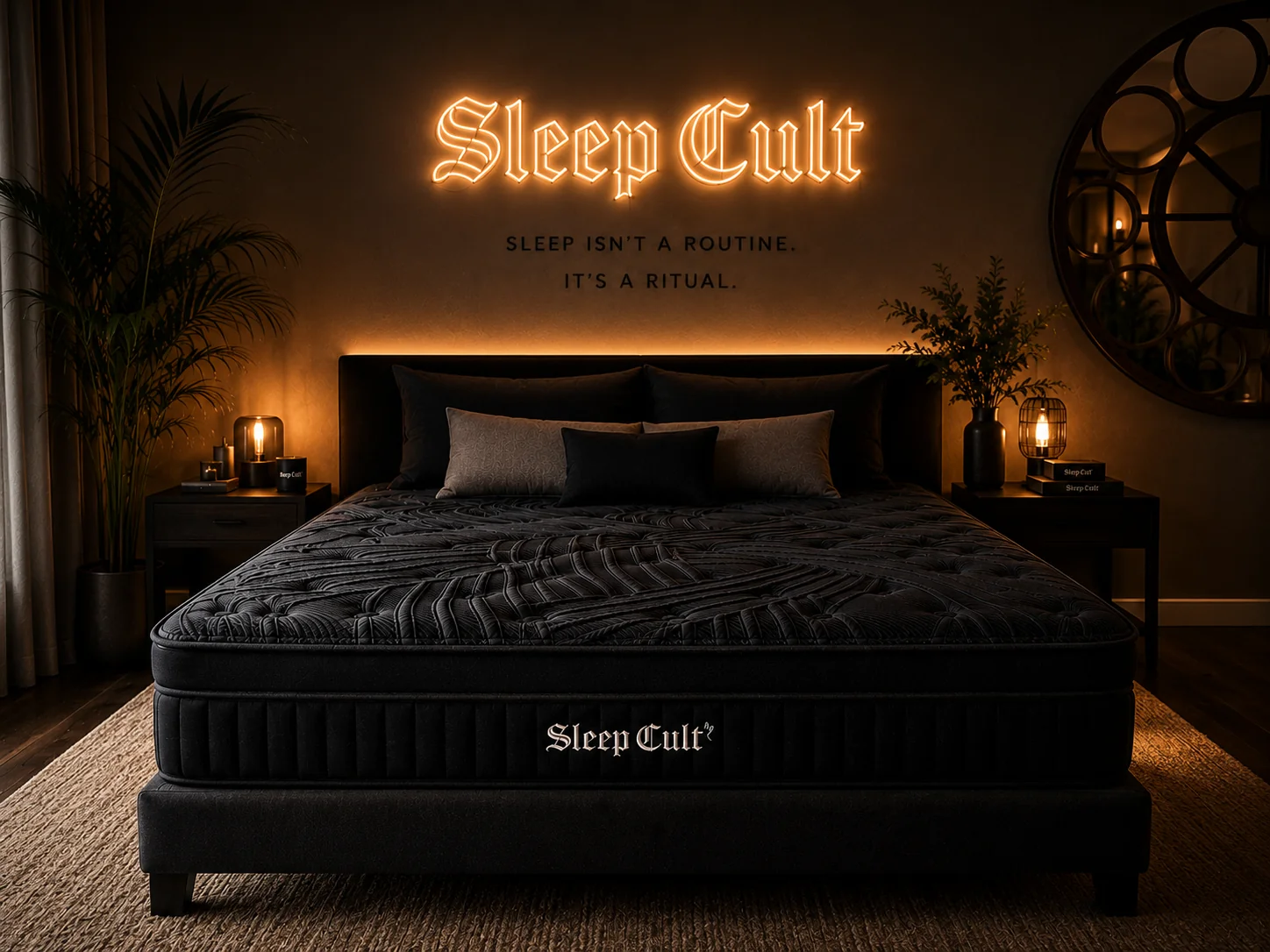 Sleep Cult Hybrid Mattress with quilted cooling euro-top cover