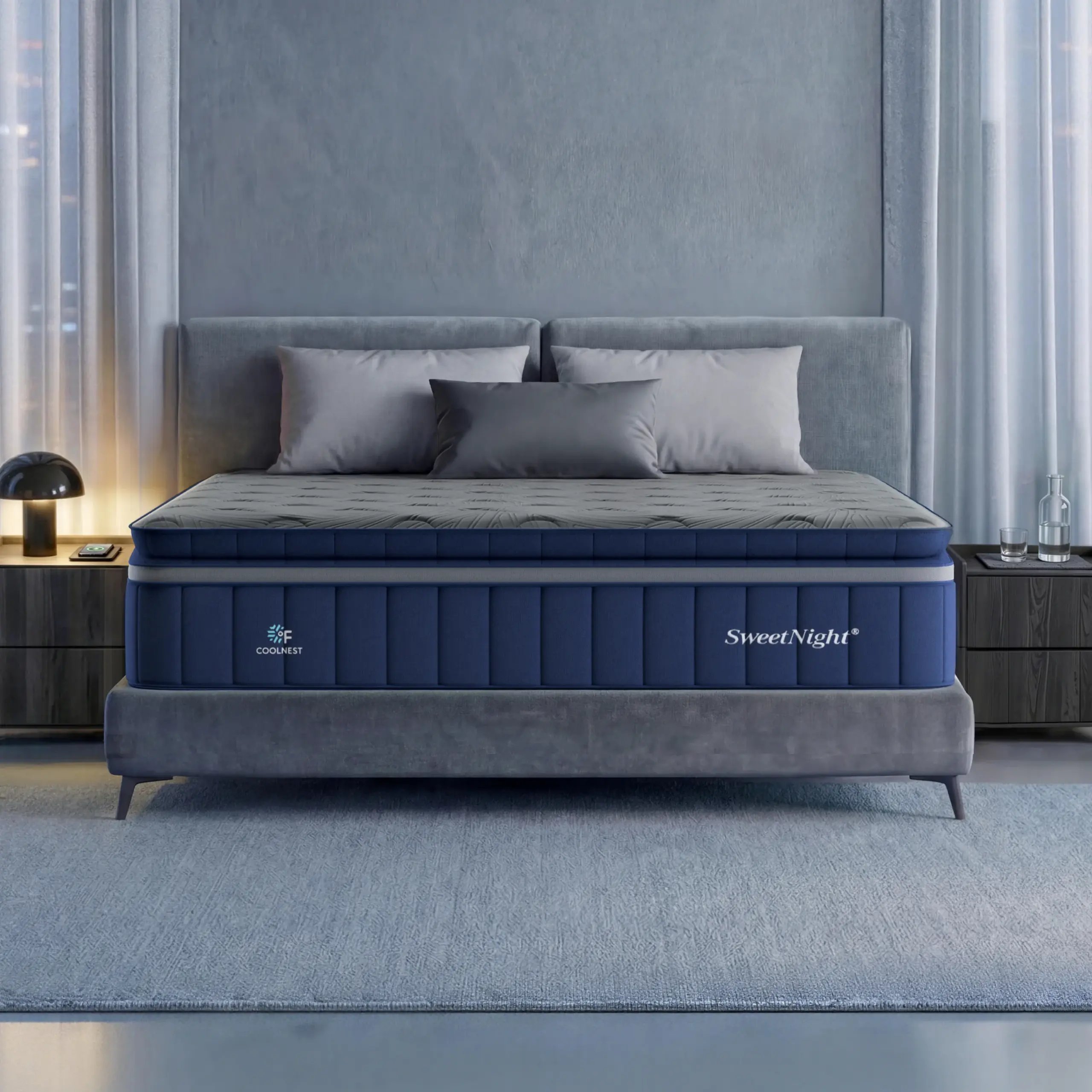 Sweetnight CoolNest Hybrid pillow-top mattress side profile