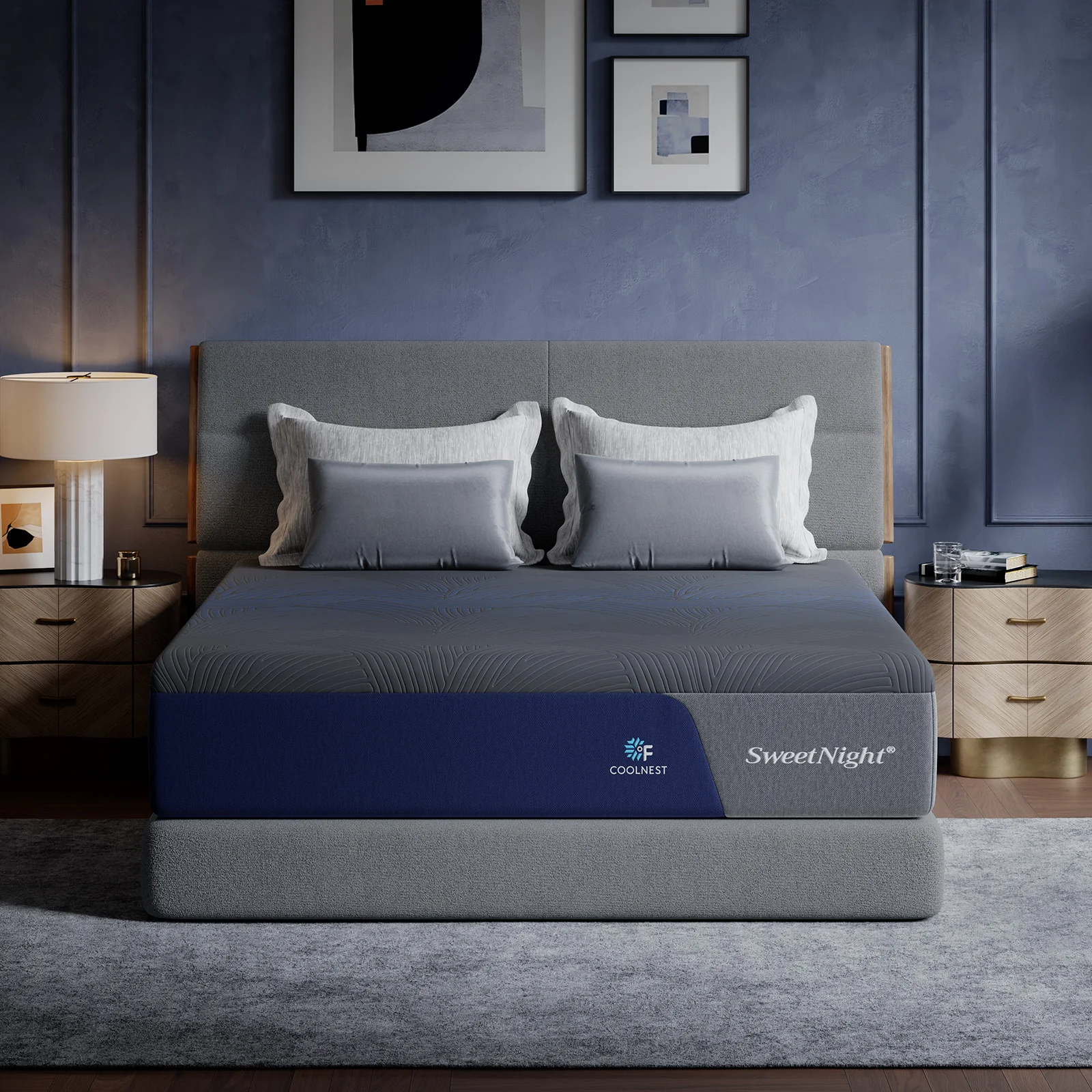 Sweetnight CoolNest Pro memory foam mattress on a platform bed