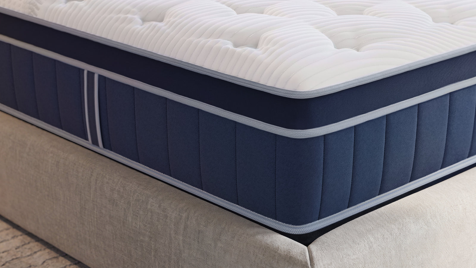 Close-up of Bear Elite Hybrid mattress materials and finish
