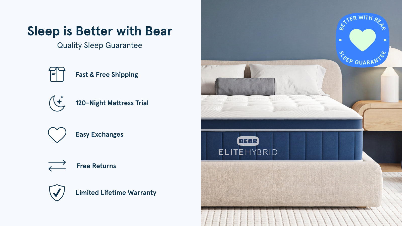 Bear Elite Hybrid mattress comfort and support features