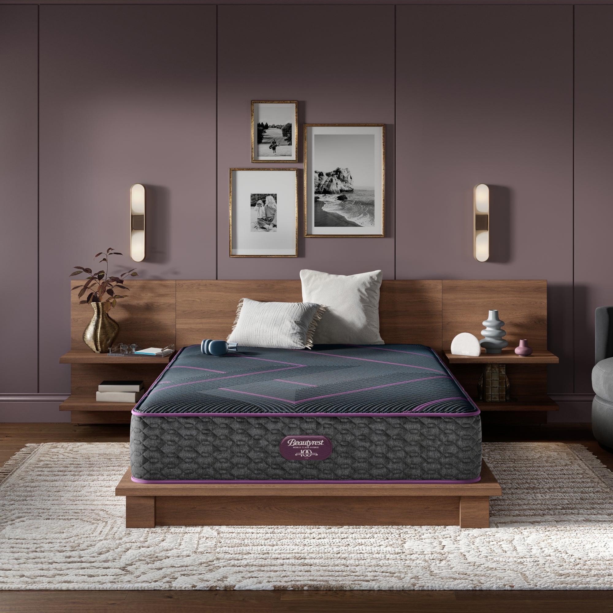 Beautyrest World Class Hybrid mattress in a bedroom