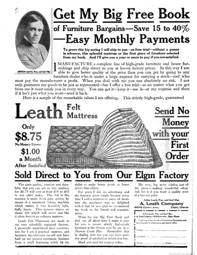 Leath free trial mattress advertisement