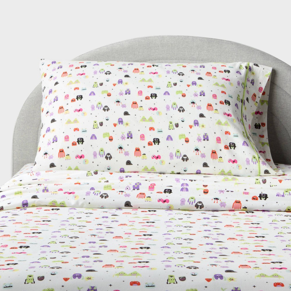 Pillowfort Halloween cotton sheet set with monsters and ghosts