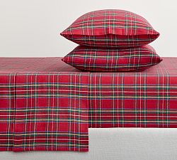 Pottery Barn Stewart Plaid red flannel sheet set