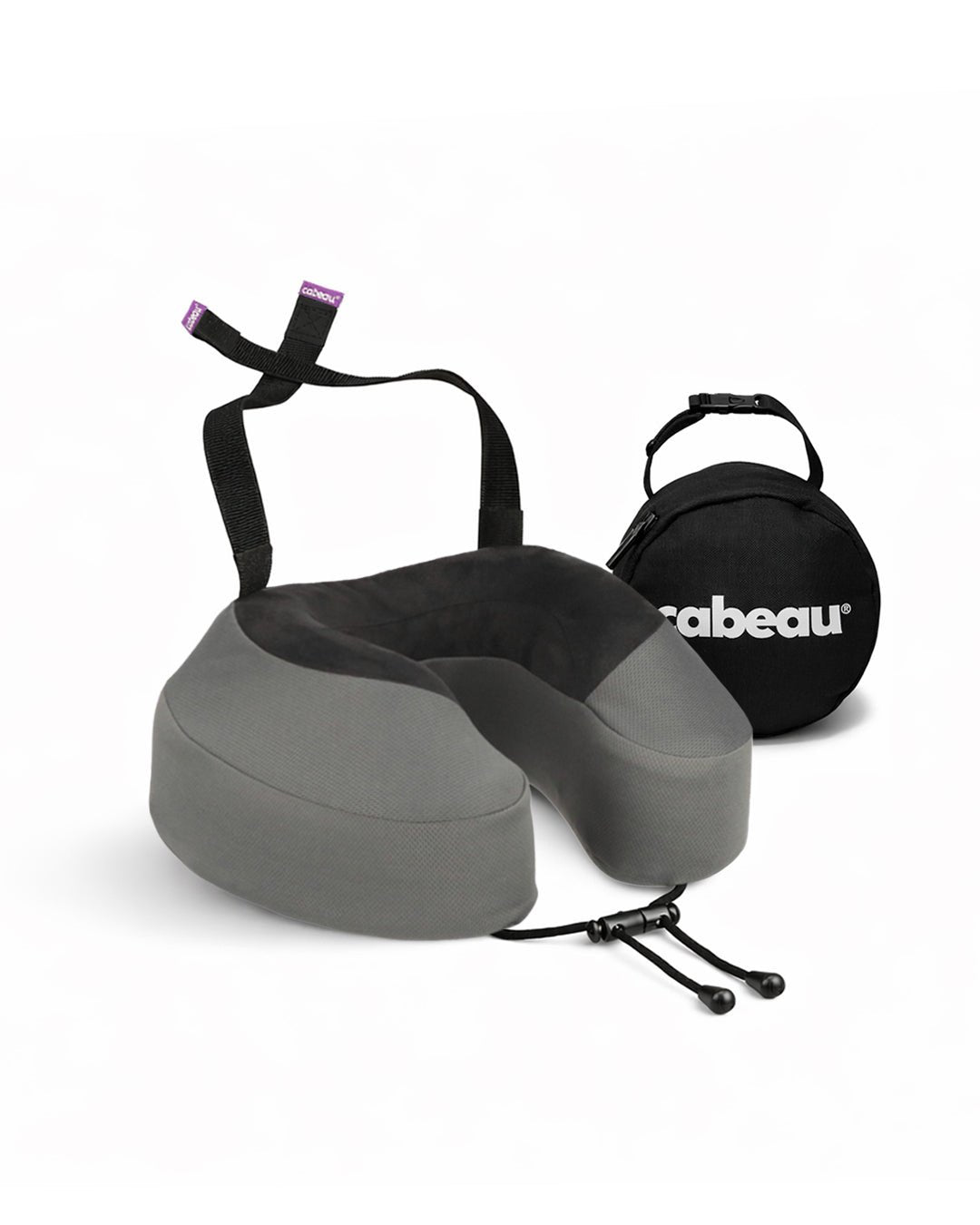 Cabeau Evolution S3 travel neck pillow in steel grey with tall side walls and a flat back