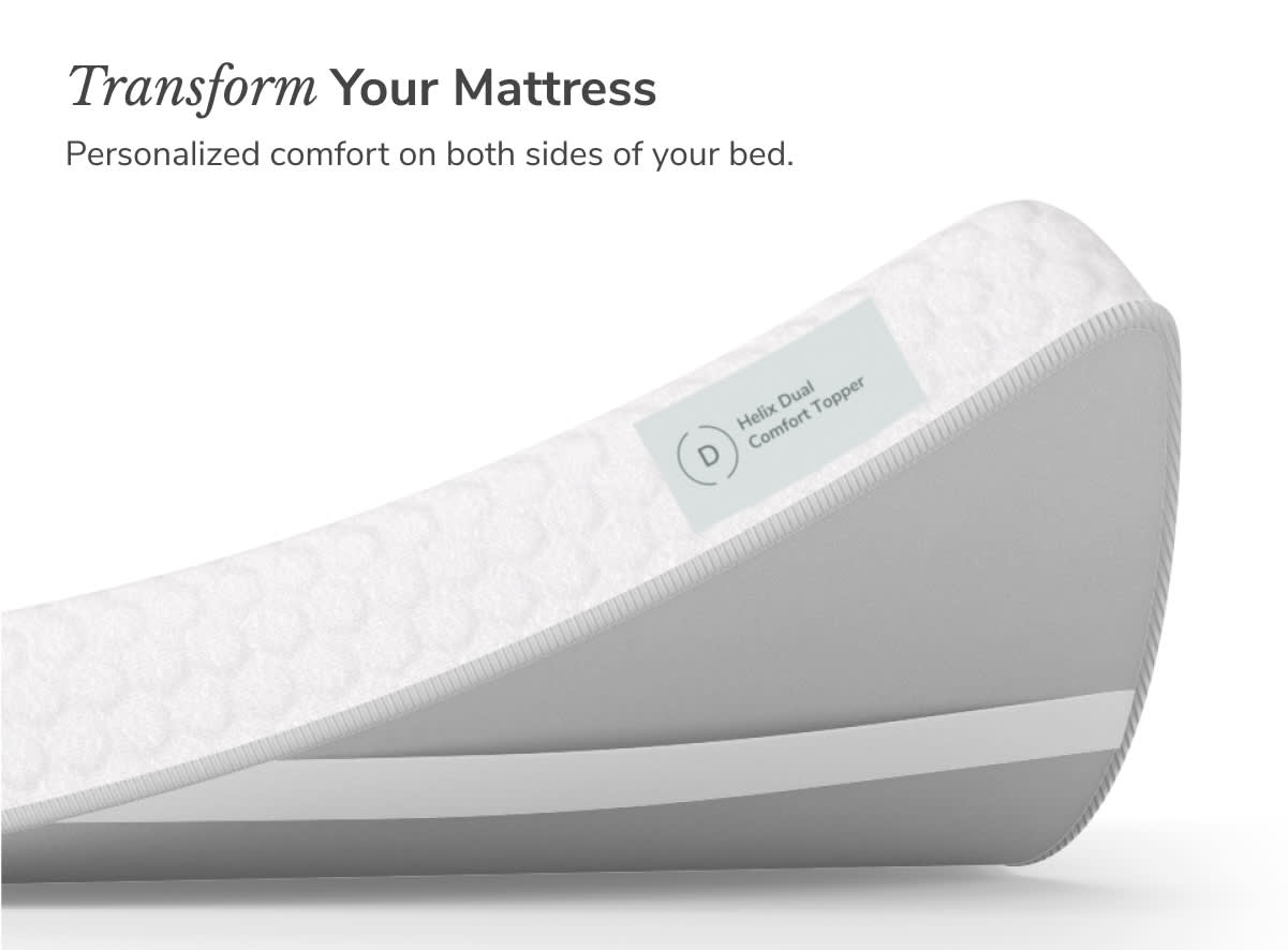 Shop the Dual Comfort Mattress Topper for personalized comfort on both sides of the bed