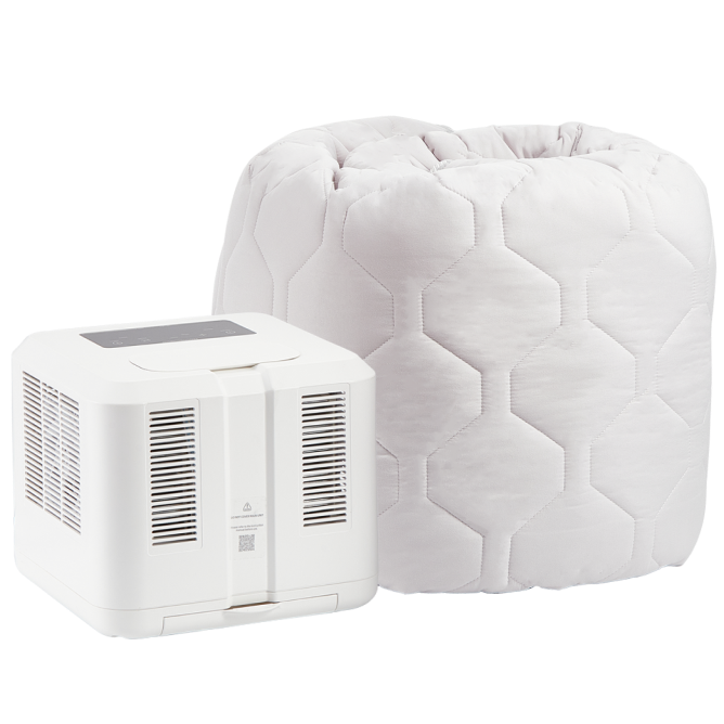 HydroSnooze mattress pad and white water cooling and heating control unit