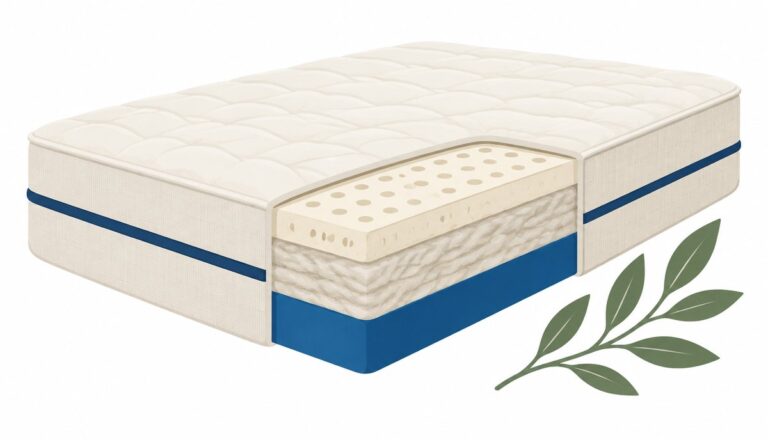 Organic latex and wool mattress with a natural cotton cover