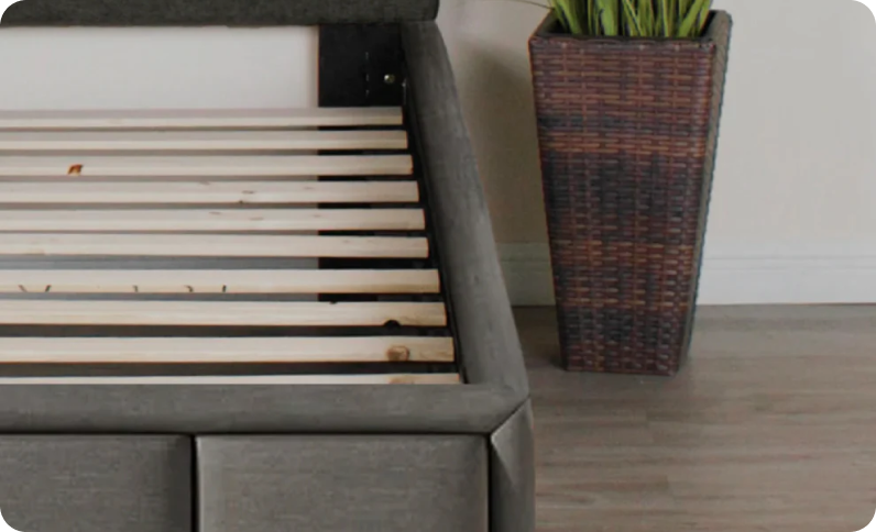 Sturdy wooden frame.