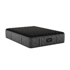 Beautyrest Black Series Three mattress with dark tufted top and grey quilted sides