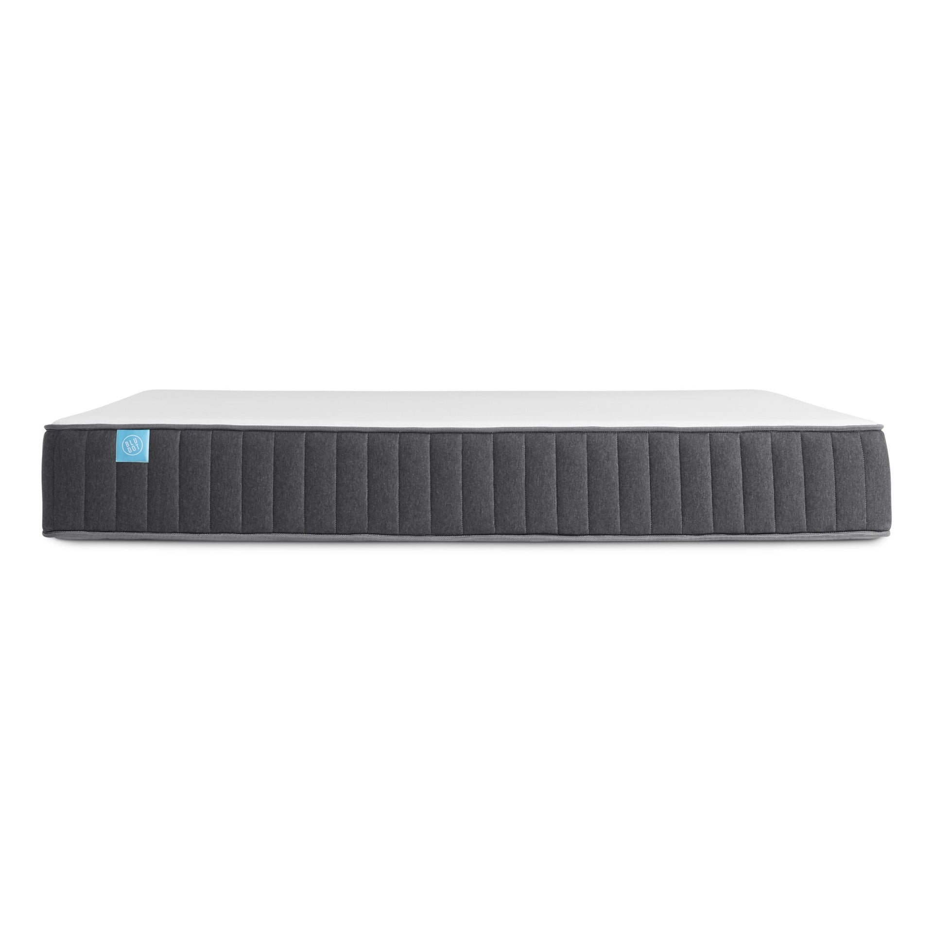 Blu Dot Foam Mattress white top and charcoal gray quilted sides
