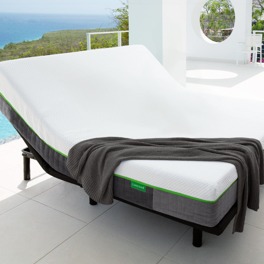 Current Cariloha Classic mattress on an adjustable base, manufacturer image