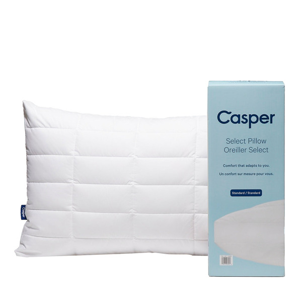 Casper Select Pillow beside its retail box